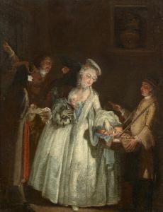 MASTER OF THE RIFLESSI,Élégante achetant des pâtisseries,18th century,Artcurial | Briest - Poulain - F. Tajan 2020-02-04