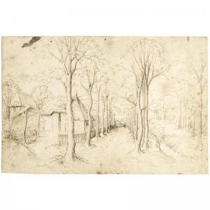 MASTER OF THE SMALL TRADES,landscape with an avenue of trees through a villag,Sotheby's 2004-01-21
