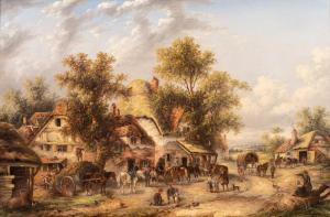 MASTERS Edwin 1800-1900,Busy Village Scene,1877,Hartleys Auctioneers and Valuers GB 2022-03-16
