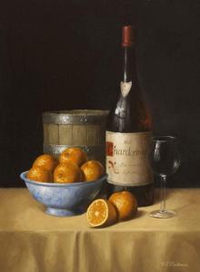 MASTERSON Hugh J,STILL LIFE WITH CHARDONNAY AND ORANGES,Whyte's IE 2012-03-12