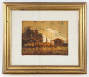 MASTROVITO Adolfo 1940,landscape with trees and hut to foreground,Ewbank Auctions GB 2022-03-24