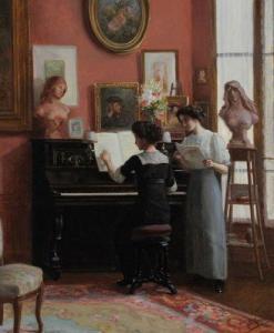 MASURE Georges Paul,La leçon de piano,1911,Chevau-Legers Encheres Martin-Chausselat 2010-11-07