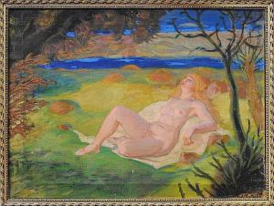MATěJKA Josef 1881-1953,Nude in the meadow,Vltav CZ 2021-06-17