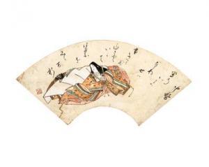 MATABEI Iwasa 1578-1650,The Heian-period poet Nakatsukasa,Christie's GB 1998-10-27