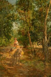 MATANIA Eduardo 1847-1929,A young woman on a donkey,John Nicholson GB 2022-10-05