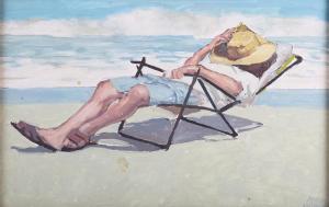 MATANIA Pablo 1936,Man in a Deckchair on a Beach, and Man in a Boat F,Tooveys Auction GB 2023-07-12