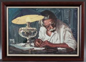 MATANIA Pablo,Untitled portrait of a man reading at a desk,20th century,Quinn & Farmer 2019-01-26