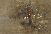 MATHEWS Arthur Frank 1860-1945,Trees along a river (Landscape),Bonhams GB 2014-04-08