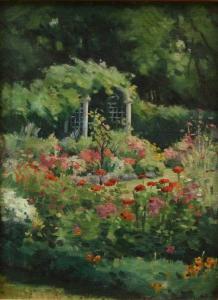 MATHEWSON Frank Convers 1862-1941,A Peace Dale Garden,1932,Halls GB 2024-02-07