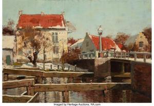 MATHIEU Paul 1872-1932,Canal on a wintery day (Degel),Heritage US 2023-12-14