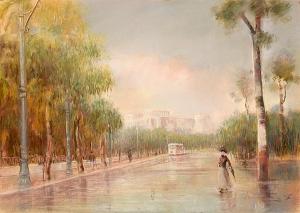 MATHIOPOULOS Pavlos 1876-1959,Acropolis view from Queen Olga's Avenue,Athens,Sotheby's GB 2008-05-20