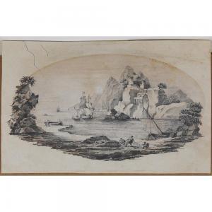 Mathon J 1800-1800,Sketch of a Harbor,Brunk Auctions US 2017-07-21