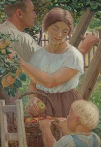 MATICKA Jan Josef 1893-1976,Harvesting Fruit,Palais Dorotheum AT 2009-05-23