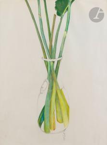 MATINE DAFTARY Leyly 1937-2007,Plantes vertes dans un vase,1983,Ader FR 2024-02-22