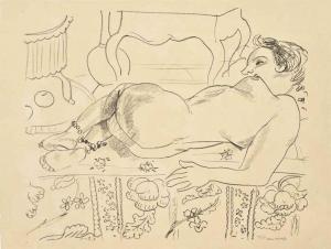 MATISSE Henri 1869-1954,Nu couché sur sol fleuri,1929,Christie's GB 2014-10-23