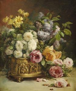 MATOSER 1900-1900,Bouquet de fleurs dans une jardinière,Osenat FR 2012-02-12