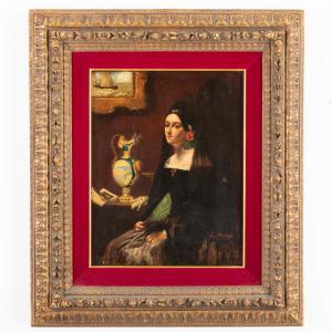 MATOUT Louis 1811-1888,Donna spagnola in un interno,Wannenes Art Auctions IT 2023-06-28