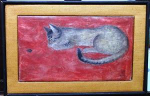 MATSUDA Fumiko 1900-1900,Cat watching a beetle,1989,Bellmans Fine Art Auctioneers GB 2016-11-29