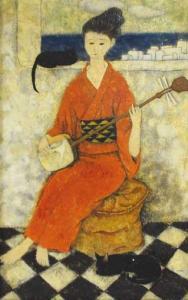 MATSUDA Fumiko 1900-1900,Figura femenina y gatos,Subarna ES 2009-11-19