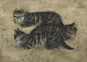 MATSUDA Fumiko 1900-1900,Three cats,Bonhams GB 2020-03-18