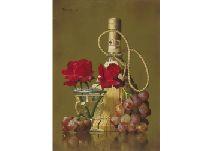 MATSUI Toshiro,Wine, grapes and red roses,Mainichi Auction JP 2021-09-03