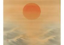 MATSUMOTO Fuko 1840-1923,Rising sun over sea,Mainichi Auction JP 2020-10-09