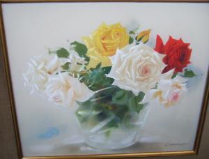 MATSUMOTO Shinzo,Still life of roses in a glass vase,Bellmans Fine Art Auctioneers GB 2010-10-06
