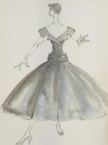 MATTA Serge 1910-1984,Étude de robe pour Schiaparelli,1960,Ader FR 2014-11-14