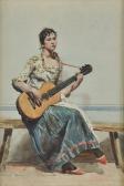 MATTALINI A 1800-1800,Young Woman with Guitar,Aspire Auction US 2010-05-14