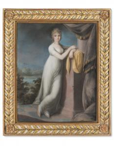 MATTEINI Teodoro 1754-1831,Portrait of a young lady leaning against a pedesta,Christie's 2021-07-12