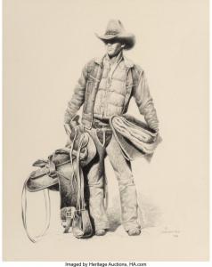 MATTEO de David 1941,Cowboy with Saddle,20th Century,Heritage US 2019-11-14