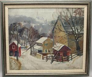 MATTERN Walter I. 1891-1946,Winter Farm Along the Road.,Alderfer Auction & Appraisal US 2013-06-13