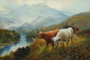 MATTHEWS Edward,Highland cattle in Scottish landscape,1994,Rosebery's GB 2017-05-20