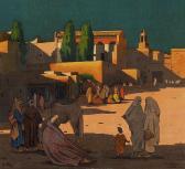 MATTHEY Jules 1852-1917,Ansicht von Meknès mit Personenstaffage,Fischer CH 2015-11-25