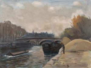 MATTHEY Octave 1888-1969,Le pont sur la Seine à Paris,Dogny Auction CH 2015-06-09