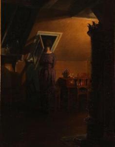 MATTHIESEN Hjalmar,Interior of a studio with a backturned woman,1916,Bruun Rasmussen 2021-04-26
