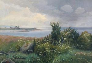 MATTHIESEN Hjalmar 1880-1955,Landscape with flowering umbeliffers at Horsens F,1909,Bruun Rasmussen 2020-02-17
