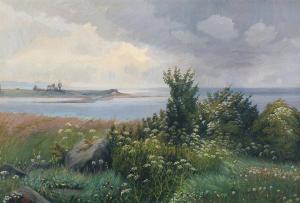 MATTHIESEN Hjalmar 1880-1955,Landscape with flowering umbeliffers at Horsens F,1909,Bruun Rasmussen 2020-01-20