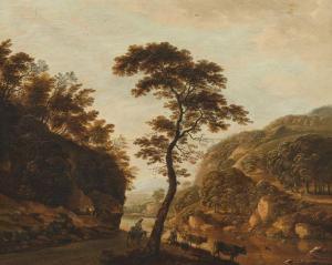 MATTHIEU Cornelis 1637-1656,Berger sur un chemin près d\’une rivière,Damien Leclere FR 2019-07-03