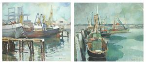 MATTHIJSSENS RENE 1900-1900,Harbour view with fishing boats,Bernaerts BE 2010-06-21