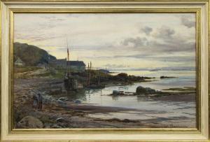 MATTHISON William 1853-1926,MOORED FISHING VESSELS AND FIGURES AT ROBIN HOOD'S,McTear's 2020-08-07