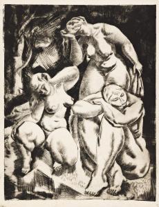 MATULKA Jan 1890-1972,Three Nudes in a Landscape,1923,Swann Galleries US 2024-01-25