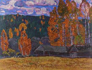 MATUSHEVSKI Yuri 1930-1999,Farm with cattle in Autumn,1960,Bellmans Fine Art Auctioneers 2023-11-21