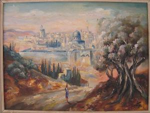 MATYS M,view of Jerusalem from the garden of Gethsemane,Hampstead GB 2013-12-12