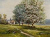 MATZOW Frederick 1861-1938,A country landscape with house and flowering trees,Quinn's US 2009-06-13