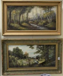 MATZOW Frederick 1861-1938,Wooded Stream (Two works),1921,Nadeau US 2021-07-17