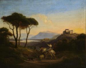 MAUCKNER Georg 1829-1862,Italienische Landschaft mit Hirten,Wendl DE 2021-03-06