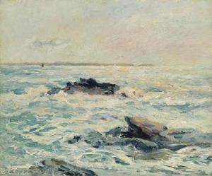 MAUFRA Maxime 1861-1918,Mer sous le soleil, Quiberon,1918,Christie's GB 2016-03-31