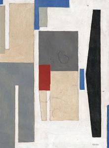 MAUKE Rudolf 1924,Geometrische Komposition mit rotem Rechteck,Galerie Bassenge DE 2017-12-02