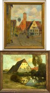 MAULWURF Hans 1878-1936,Kleinstadt / Haus an einem Weiher,1923,Scheublein Art & Auktionen 2023-05-12
